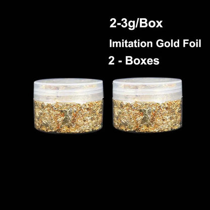 Imitation Gold  Silver Foil Paper - 100pcs DIY Craft Sheets for Resin Candle Plaster Nail Art Home Decoration - ZOOMNSTORE
