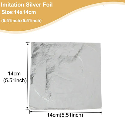 Imitation Gold  Silver Foil Paper - 100pcs DIY Craft Sheets for Resin Candle Plaster Nail Art Home Decoration - ZOOMNSTORE