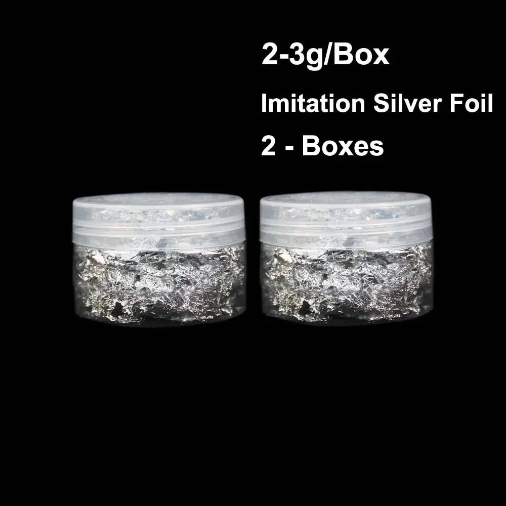 Imitation Gold  Silver Foil Paper - 100pcs DIY Craft Sheets for Resin Candle Plaster Nail Art Home Decoration - ZOOMNSTORE