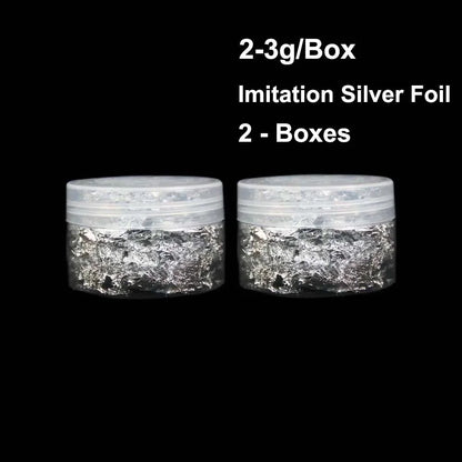 Imitation Gold  Silver Foil Paper - 100pcs DIY Craft Sheets for Resin Candle Plaster Nail Art Home Decoration - ZOOMNSTORE