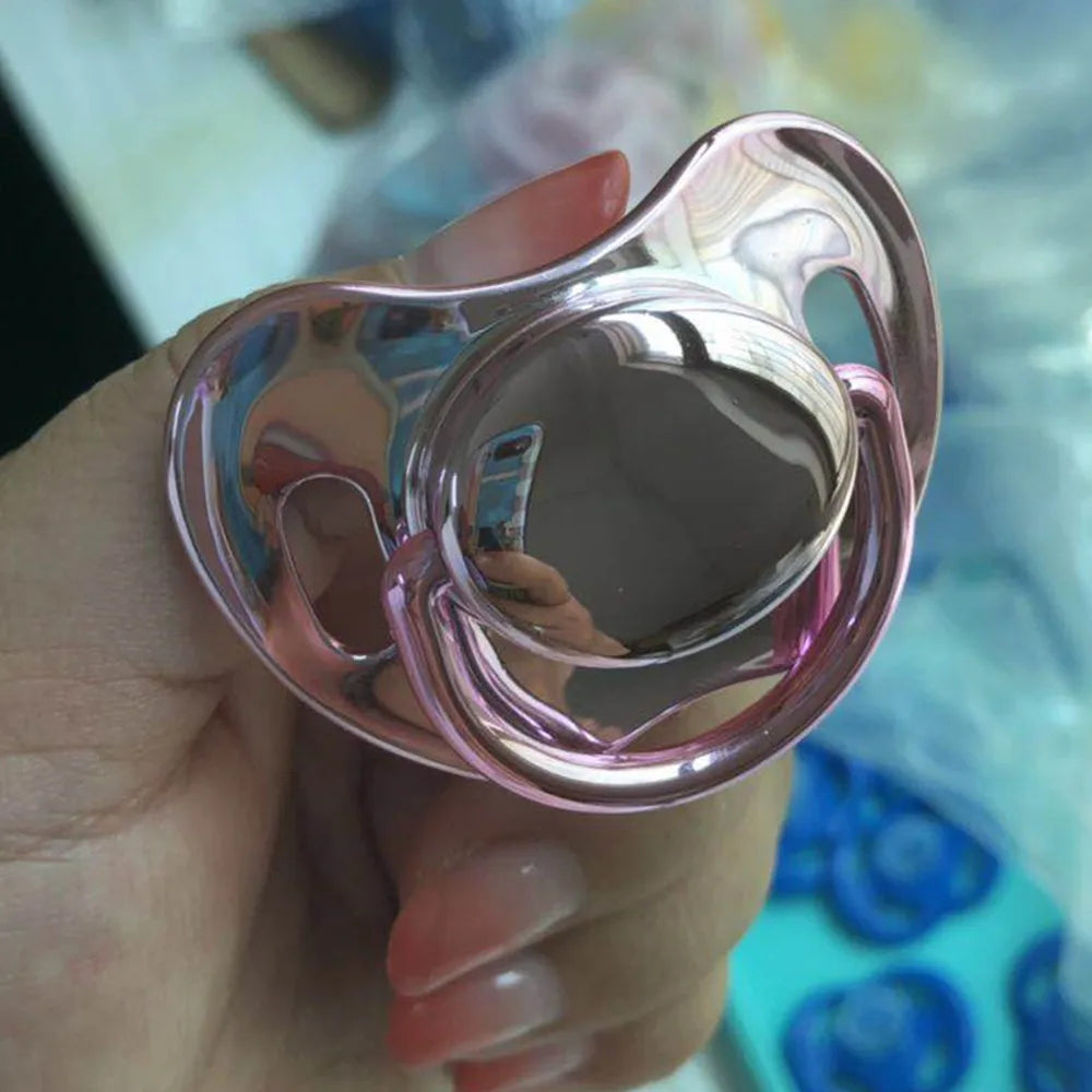 Gold Pink Pacifier - Silicone Baby Pacifier 0-6, 6-18, 18+ Months | BPA Free Bling Design - ZOOMNSTORE