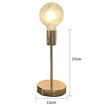 Golden Bedside Lamp - Modern Table Lamp with E27 Bulb, LED Desk Light for Study Room - ZOOMNSTORE