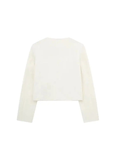 Golden Button Jacket - Women's Casual Outerwear With Button Detail & O Neck - ZOOMNSTORE