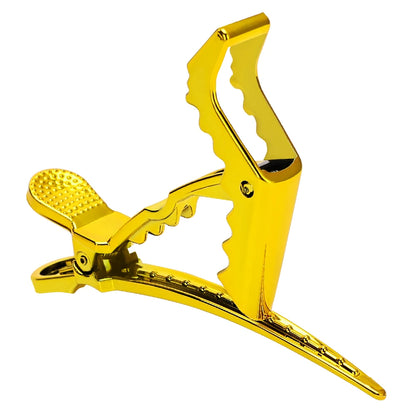 Golden Hair Clips - 6Pcs Plastic Alligator Hair Clamps for Styling & Sectioning - ZOOMNSTORE