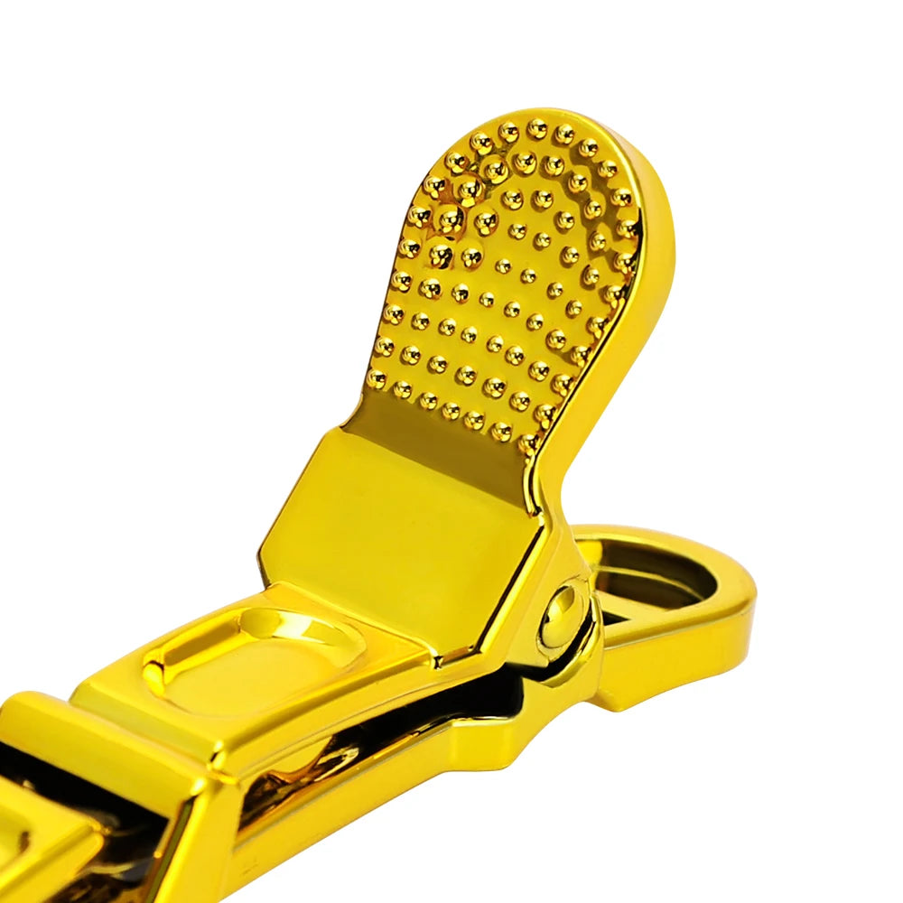 Golden Hair Clips - 6Pcs Plastic Alligator Hair Clamps for Styling & Sectioning - ZOOMNSTORE