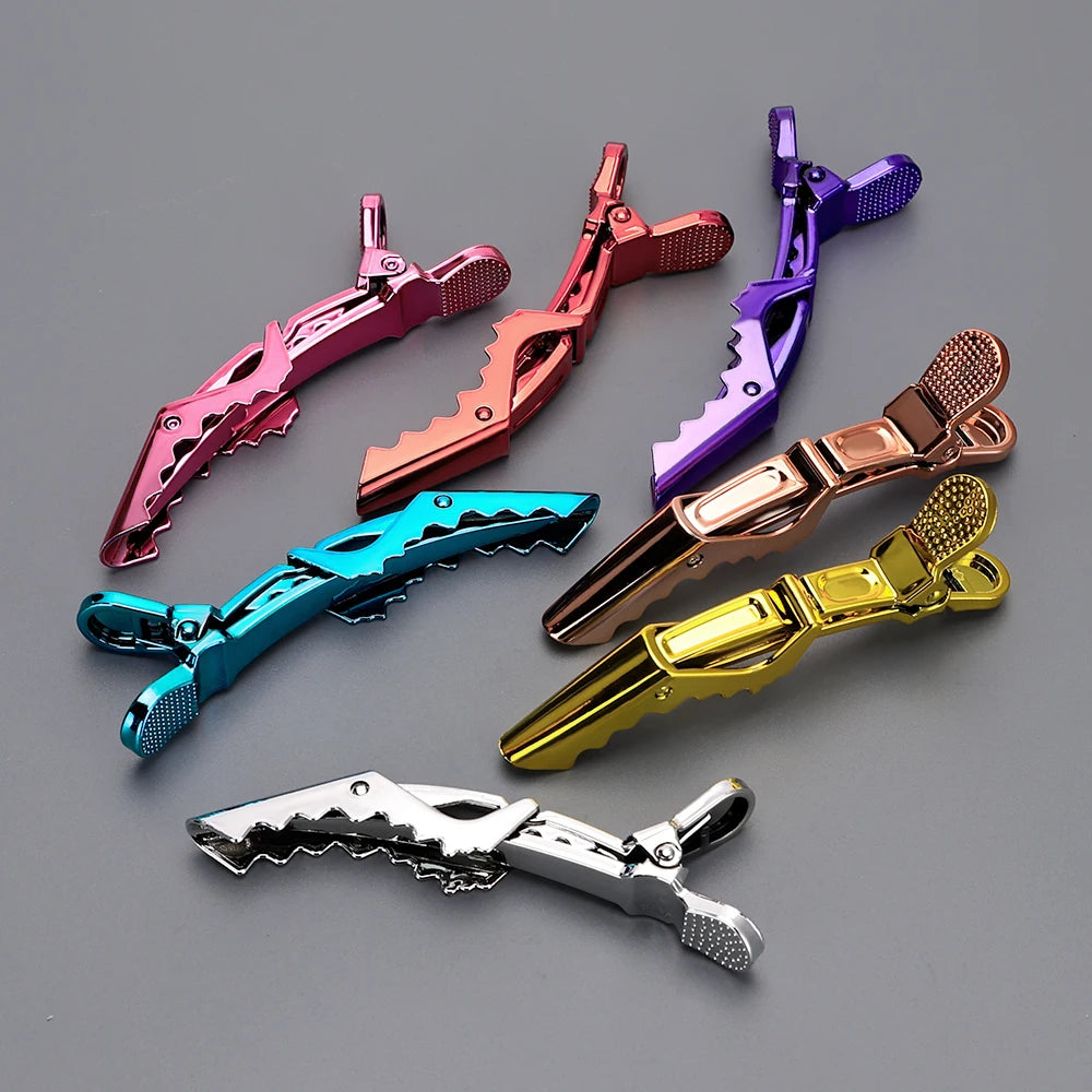 Golden Hair Clips - 6Pcs Plastic Alligator Hair Clamps for Styling & Sectioning - ZOOMNSTORE