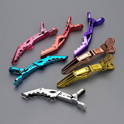 Golden Hair Clips - 6Pcs Plastic Alligator Hair Clamps for Styling & Sectioning - ZOOMNSTORE