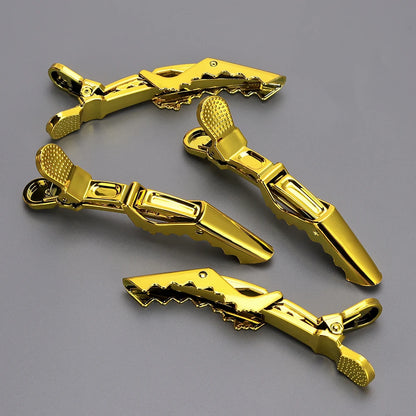 Golden Hair Clips - 6Pcs Plastic Alligator Hair Clamps for Styling & Sectioning - ZOOMNSTORE