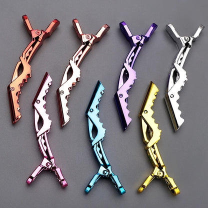 Golden Hair Clips - 6Pcs Plastic Alligator Hair Clamps for Styling & Sectioning - ZOOMNSTORE