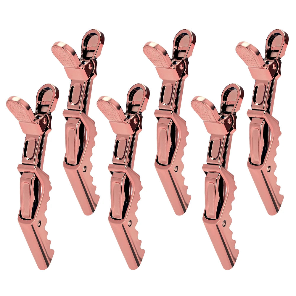 Golden Hair Clips - 6Pcs Plastic Alligator Hair Clamps for Styling & Sectioning - ZOOMNSTORE