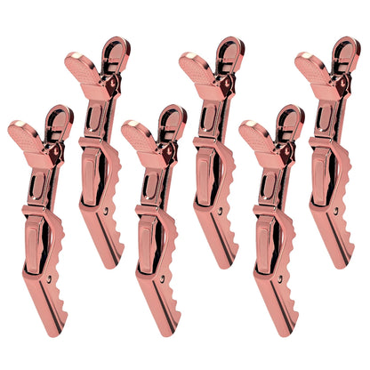 Golden Hair Clips - 6Pcs Plastic Alligator Hair Clamps for Styling & Sectioning - ZOOMNSTORE