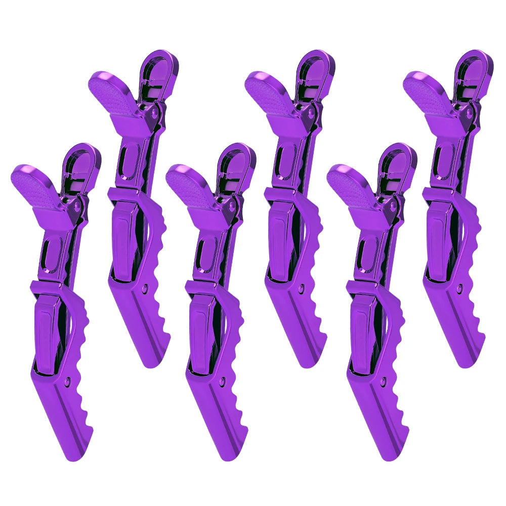 Golden Hair Clips - 6Pcs Plastic Alligator Hair Clamps for Styling & Sectioning - ZOOMNSTORE