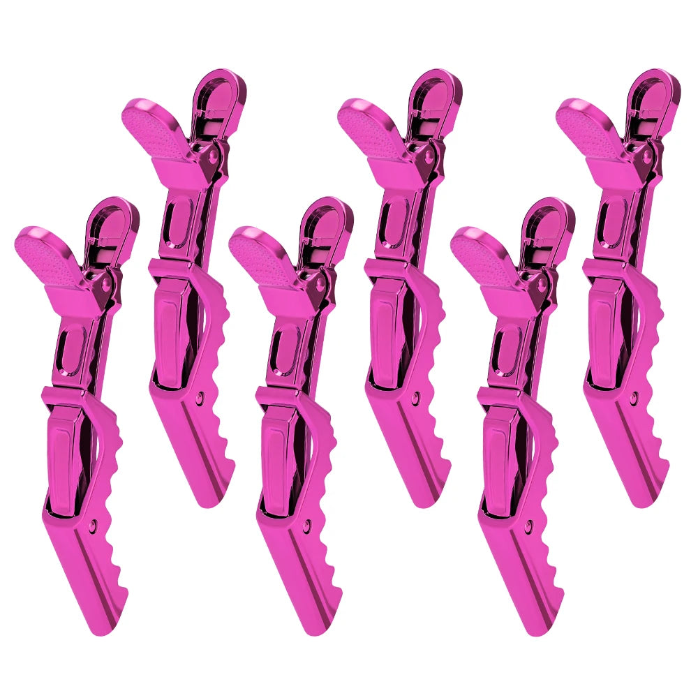 Golden Hair Clips - 6Pcs Plastic Alligator Hair Clamps for Styling & Sectioning - ZOOMNSTORE