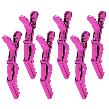 Golden Hair Clips - 6Pcs Plastic Alligator Hair Clamps for Styling & Sectioning - ZOOMNSTORE