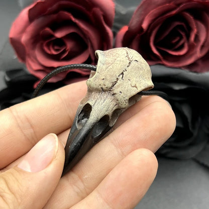 3D Goth Raven Skull Necklace Resin Replica Raven Magpie Crow Gothic Gift Halloween Raven Skull Necklace - ZOOMNSTORE