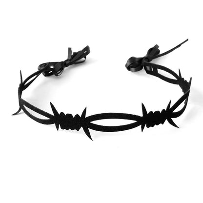 Gothic Black Lace Velvet Thorn Necklace For Women Fashion Punk Choker Necklace Halloween Party Chokers Necklaces Jewelry Gifts - ZOOMNSTORE