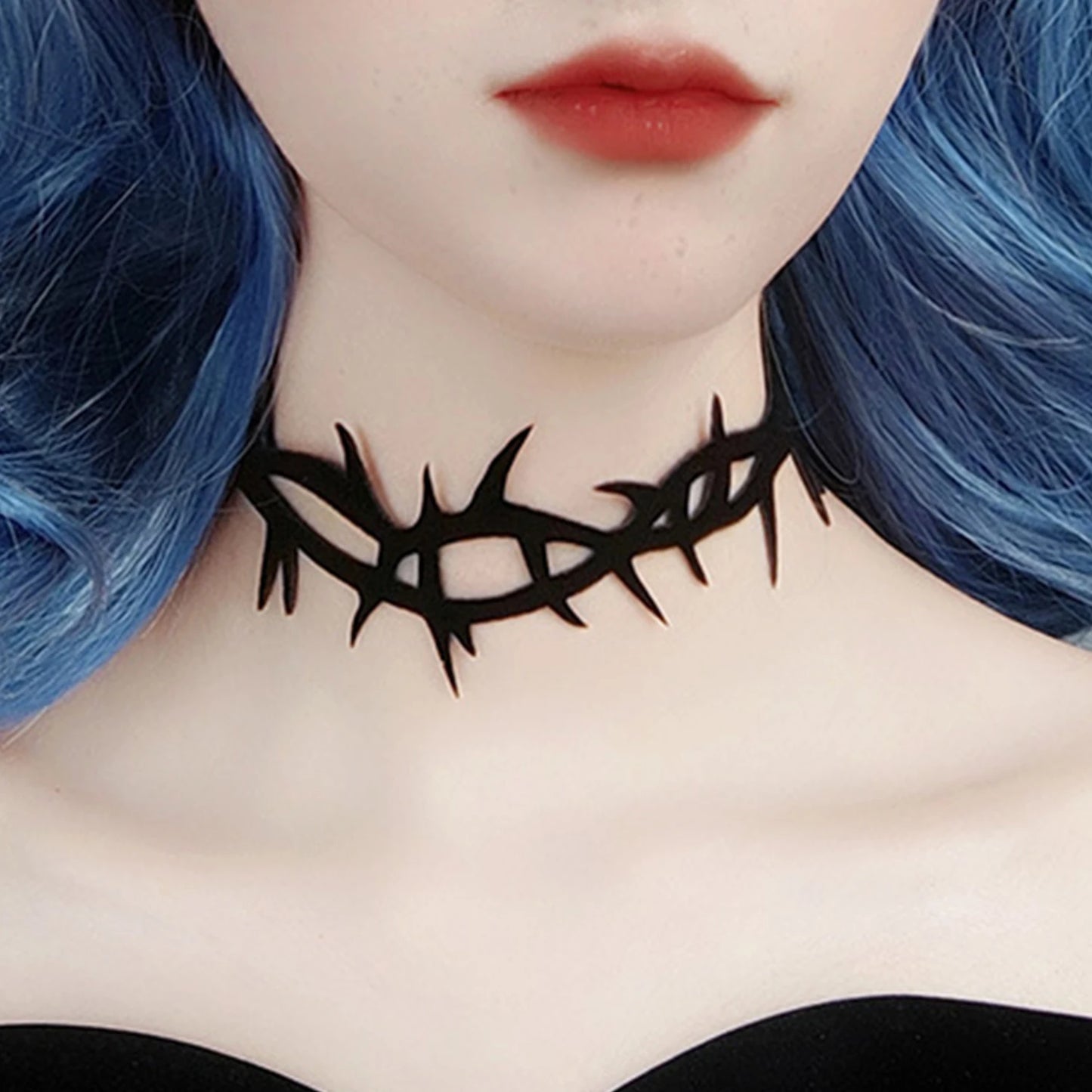 Gothic Black Lace Velvet Thorn Necklace For Women Fashion Punk Choker Necklace Halloween Party Chokers Necklaces Jewelry Gifts - ZOOMNSTORE