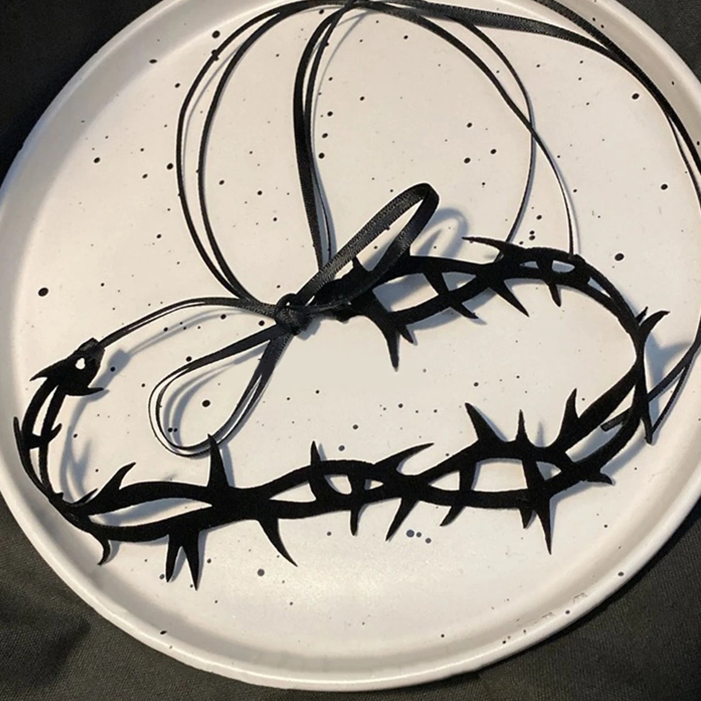 Gothic Black Lace Velvet Thorn Necklace For Women Fashion Punk Choker Necklace Halloween Party Chokers Necklaces Jewelry Gifts - ZOOMNSTORE