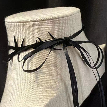 Gothic Black Lace Velvet Thorn Necklace For Women Fashion Punk Choker Necklace Halloween Party Chokers Necklaces Jewelry Gifts - ZOOMNSTORE