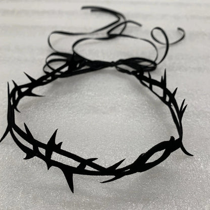 Gothic Black Lace Velvet Thorn Necklace For Women Fashion Punk Choker Necklace Halloween Party Chokers Necklaces Jewelry Gifts - ZOOMNSTORE