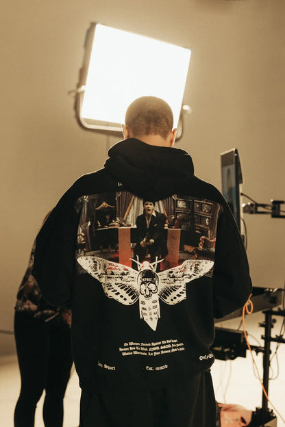 Gothic Harajuku Hoodie – Y2K Streetwear Oversized Pullover for Men | Retro Casual Sweatshirt - ZOOMNSTORE