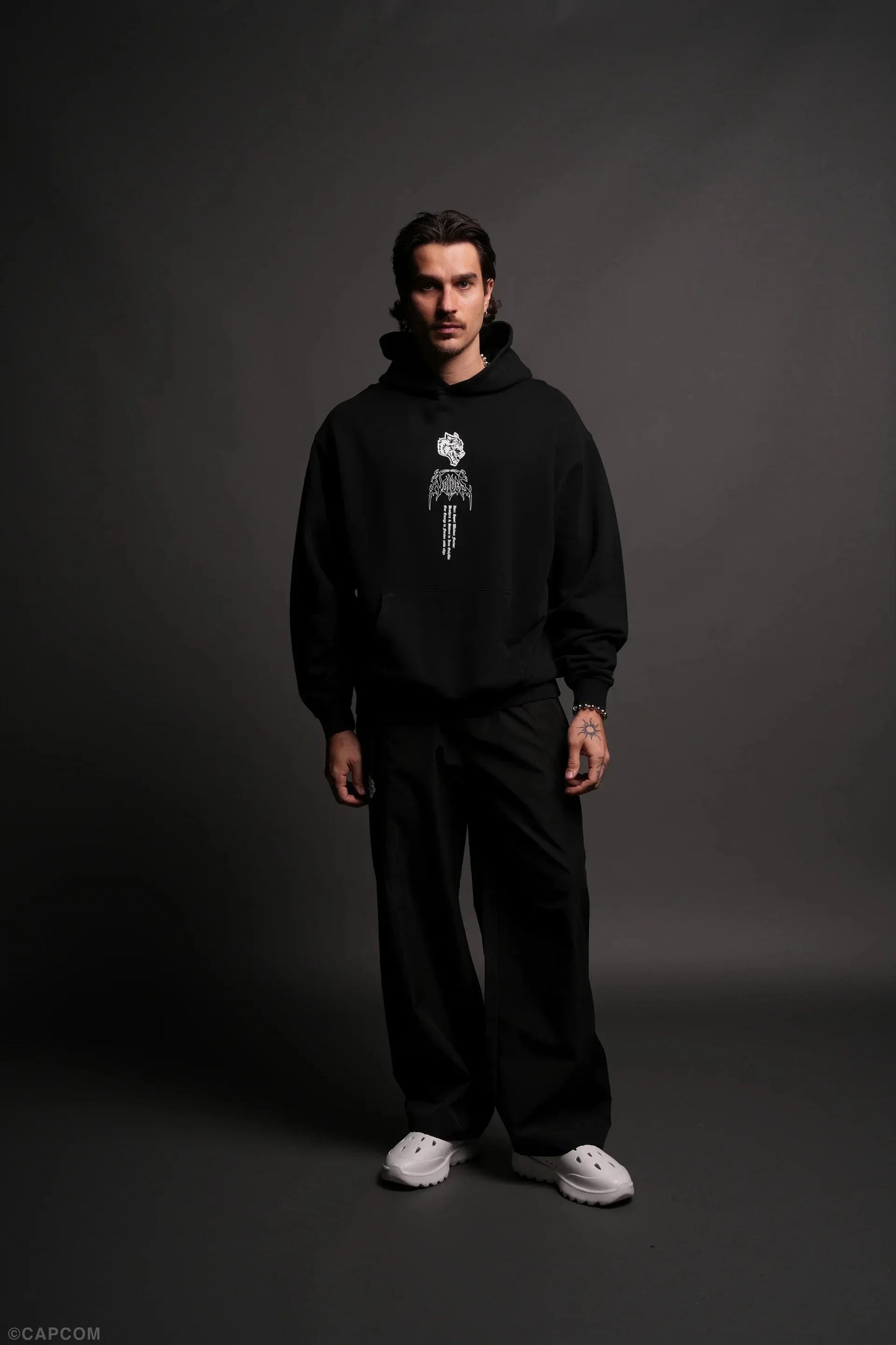 Gothic Harajuku Hoodie – Y2K Streetwear Oversized Pullover for Men | Retro Casual Sweatshirt - ZOOMNSTORE