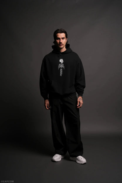 Gothic Harajuku Hoodie – Y2K Streetwear Oversized Pullover for Men | Retro Casual Sweatshirt - ZOOMNSTORE