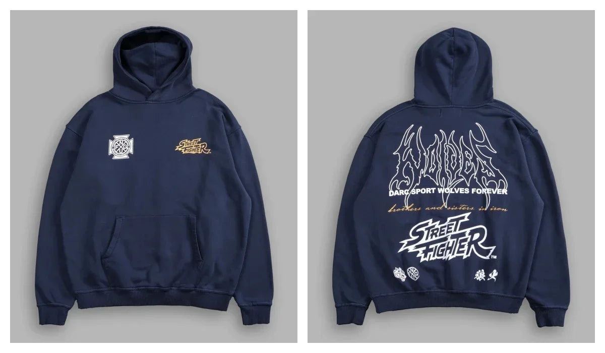 Gothic Harajuku Hoodie – Y2K Streetwear Oversized Pullover for Men | Retro Casual Sweatshirt - ZOOMNSTORE