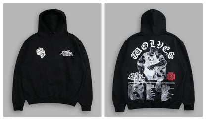 Gothic Harajuku Hoodie – Y2K Streetwear Oversized Pullover for Men | Retro Casual Sweatshirt - ZOOMNSTORE