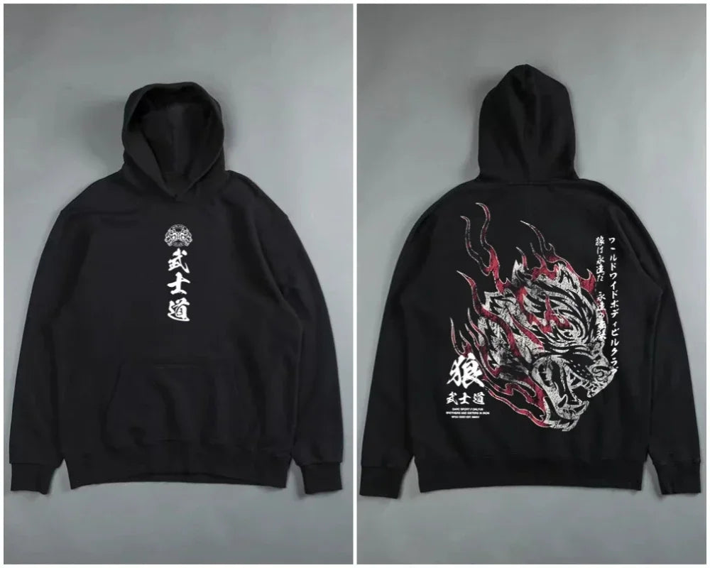 Gothic Harajuku Hoodie – Y2K Streetwear Oversized Pullover for Men | Retro Casual Sweatshirt - ZOOMNSTORE