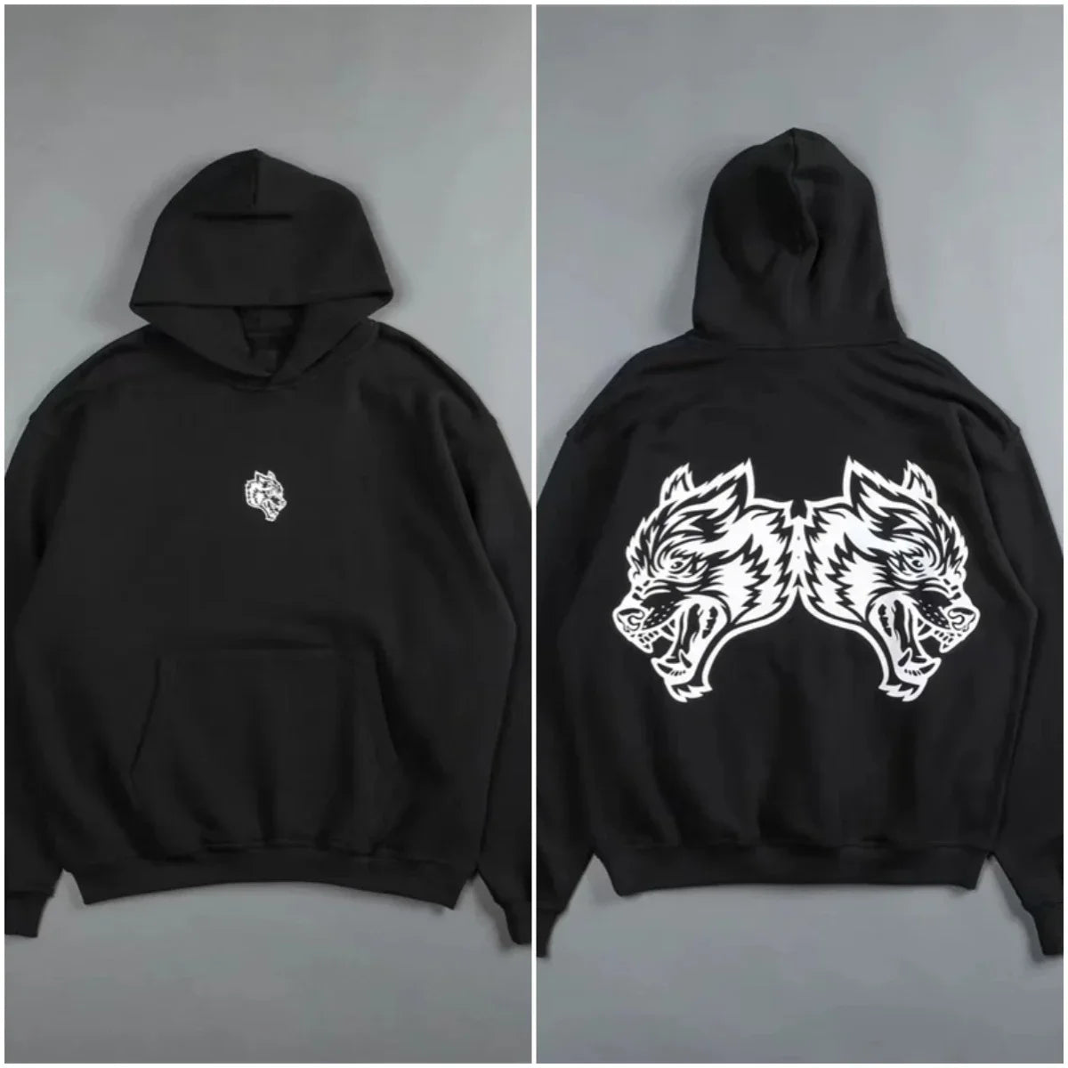 Gothic Harajuku Hoodie – Y2K Streetwear Oversized Pullover for Men | Retro Casual Sweatshirt - ZOOMNSTORE