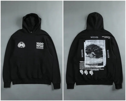 Gothic Harajuku Hoodie – Y2K Streetwear Oversized Pullover for Men | Retro Casual Sweatshirt - ZOOMNSTORE