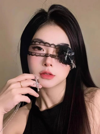 Gothic Lace Eye Mask - Womens Halloween Cosplay Accessory - ZOOMNSTORE