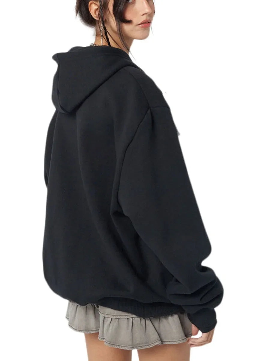 Gothic Skull Hoodie - Casual Long Sleeve Zipper Coat for Halloween - ZOOMNSTORE