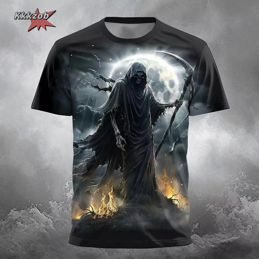 Gothic Skull T-Shirt - 3D Printed Casual Short Sleeve Top - ZOOMNSTORE