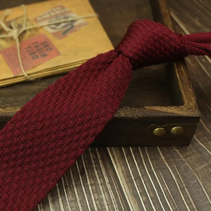 Gradient Knitted Tie - Mens Solid Color Slim Necktie - ZOOMNSTORE