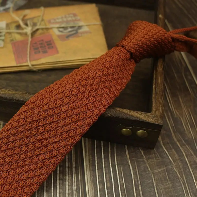 Gradient Knitted Tie - Mens Solid Color Slim Necktie - ZOOMNSTORE