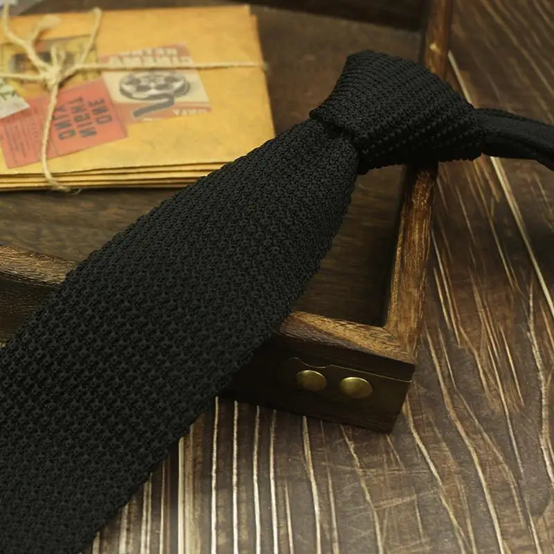 Gradient Knitted Tie - Mens Solid Color Slim Necktie - ZOOMNSTORE