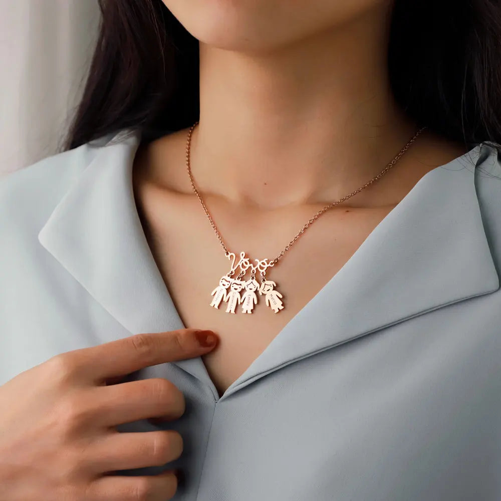 Grandmother Necklace Personalized Custom Name Pendant | Stainless Steel Jewelry Gift - ZOOMNSTORE