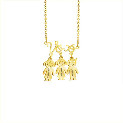 Grandmother Necklace Personalized Custom Name Pendant | Stainless Steel Jewelry Gift - ZOOMNSTORE