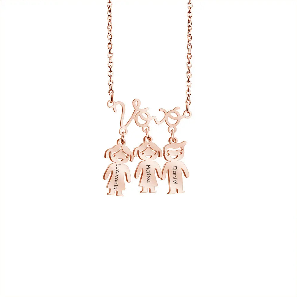 Grandmother Necklace Personalized Custom Name Pendant | Stainless Steel Jewelry Gift - ZOOMNSTORE