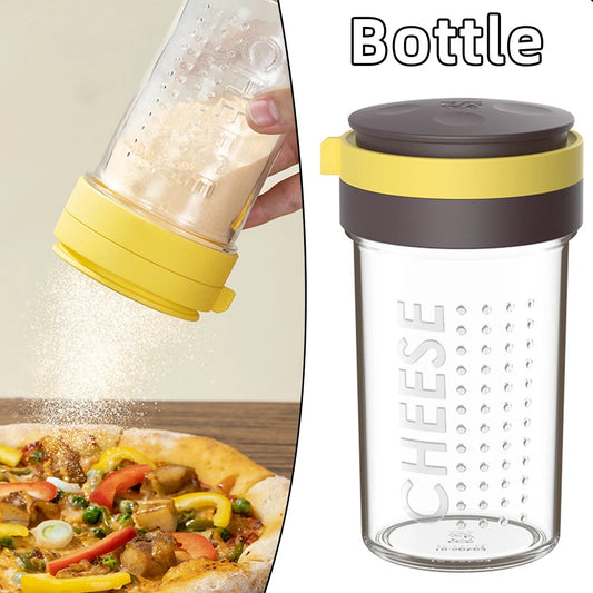 Grated Cheese Shaker - Clear Spice Dispenser With Lid | Kitchen Container - ZOOMNSTORE
