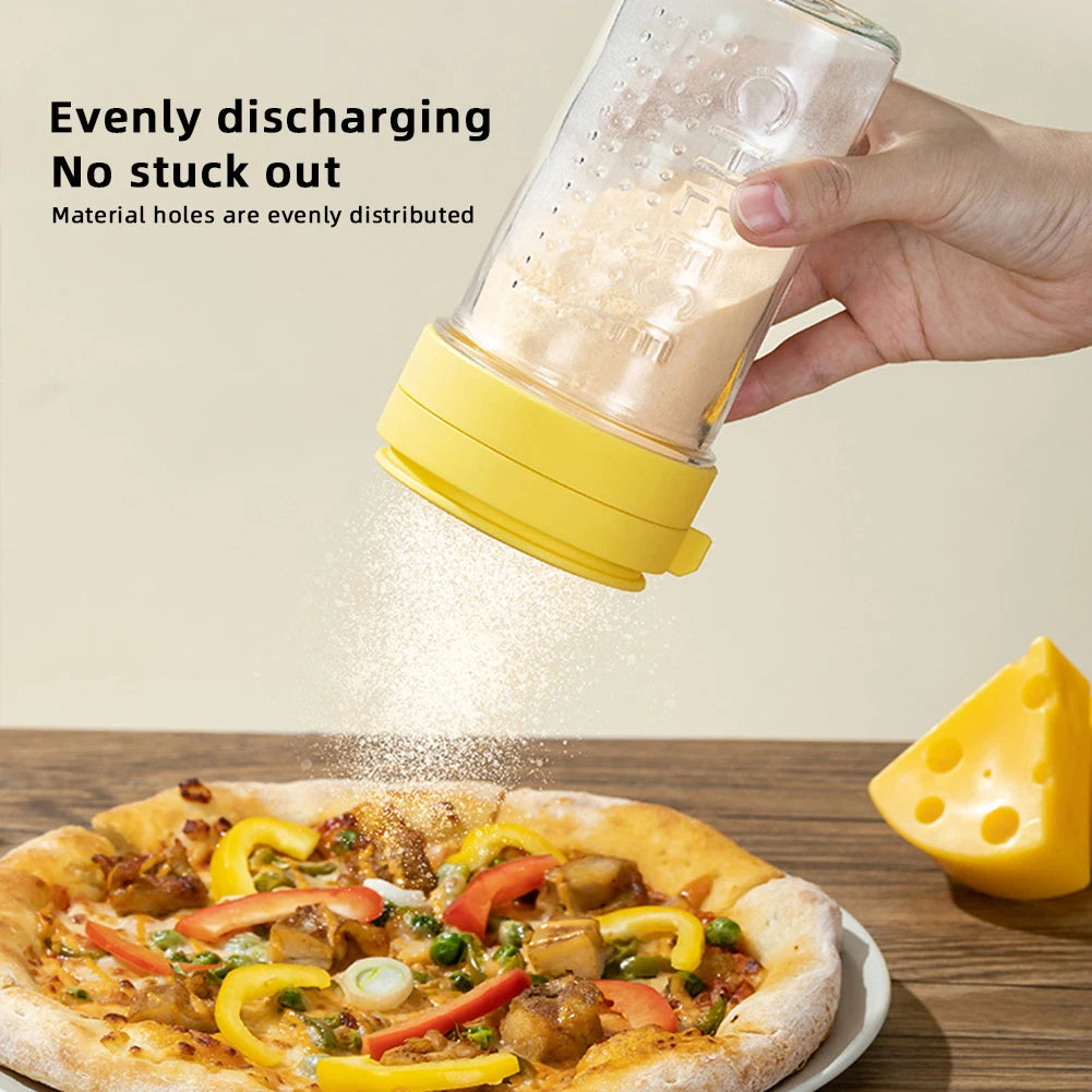Grated Cheese Shaker - Clear Spice Dispenser With Lid | Kitchen Container - ZOOMNSTORE