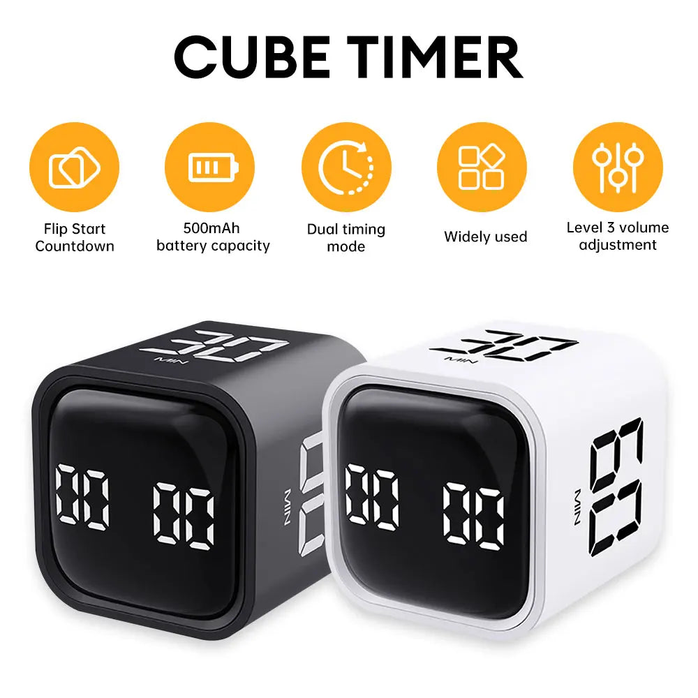Gravity Sensor Timer - Digital Countdown Cube Timer Device with LED Display - ZOOMNSTORE