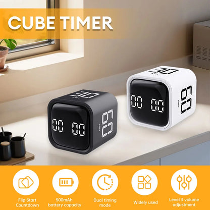 Gravity Sensor Timer - Digital Countdown Cube Timer Device with LED Display - ZOOMNSTORE