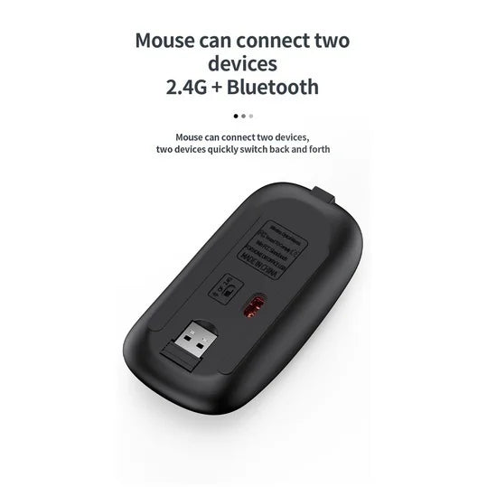 Gray Bluetooth 5.0 & 2.4G Wireless Keyboard Mouse Combo Rechargeable Full Size Wireless Keyboard for Notebook Laptop - ZOOMNSTORE