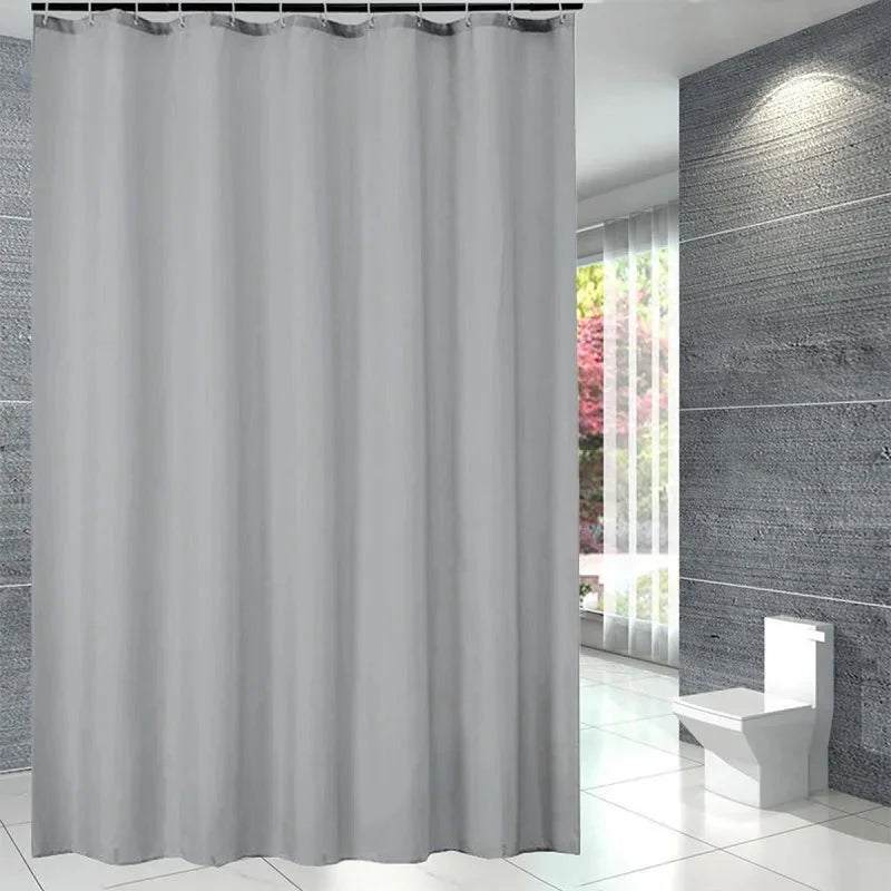 Lightweight Gray Shower Curtain Liner with Hooks - 71x71 Inch Plastic Bath Decor - ZOOMNSTORE