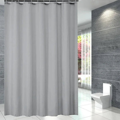 Lightweight Gray Shower Curtain Liner with Hooks - 71x71 Inch Plastic Bath Decor - ZOOMNSTORE