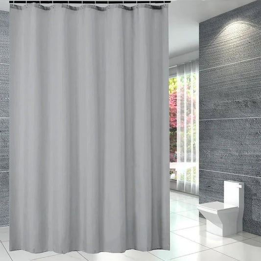 Lightweight Gray Shower Curtain Liner with Hooks - 71x71 Inch Plastic Bath Decor - ZOOMNSTORE