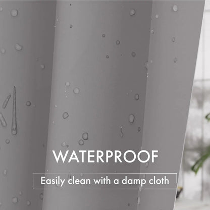 Lightweight Gray Shower Curtain Liner with Hooks - 71x71 Inch Plastic Bath Decor - ZOOMNSTORE